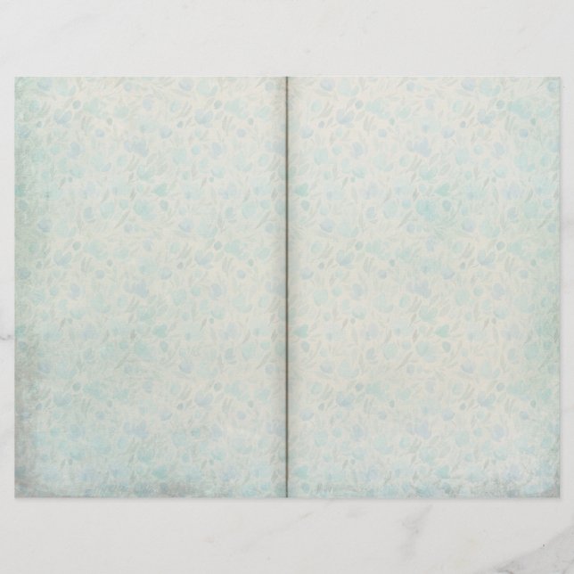  Blauw Floral Patterned Journal Pagina (Voorkant)