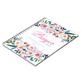  blauw, Floral Prayer Journal Notitieboek (Linkerzijde)