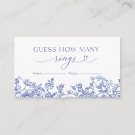  blauw Floral raad eens hoeveel Rings game Kaart Visitekaartje