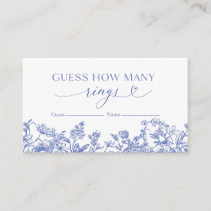 blauw Floral raad eens hoeveel Rings game Kaart Visitekaartje