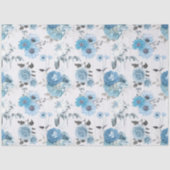 Blauw Floral reeks Design 5 Tissuepapier (Voorkant)