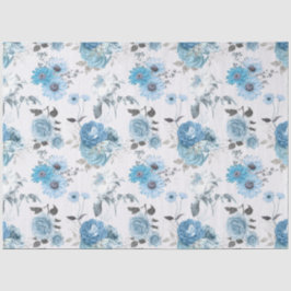 Blauw Floral reeks Design 5 Tissuepapier