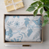 Blauw Floral reeks Design 8 Tissuepapier (Geschenk)
