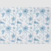 Blauw Floral reeks Design 8 Tissuepapier (Voorkant)