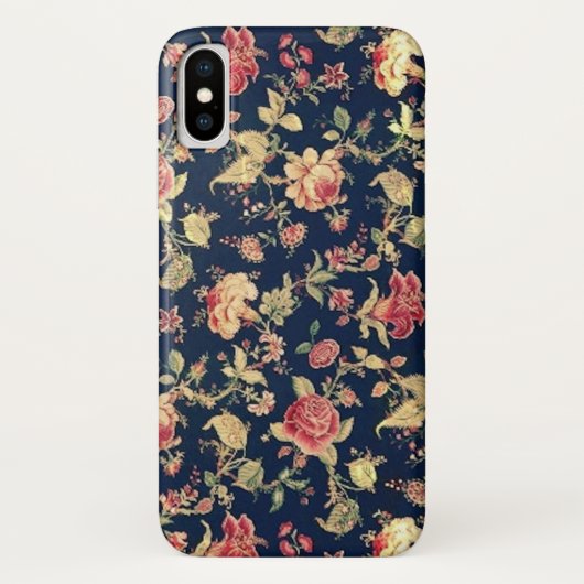  Blauw Floral Roos Case-Mate iPhone Case (Achterkant)