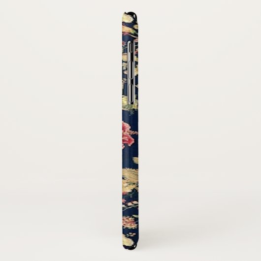 Blauw Floral Roos Case-Mate iPhone Case (Achterkant/links)
