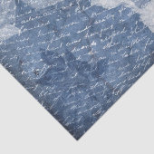 Blauw Floral Script Decoupage Tissuepapier (Detail)