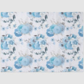 Blauw Floral Series Design 2 Tissuepapier (Voorkant)