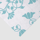 Blauw Floral Silhouette Tissuepapier (Detail)