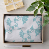 Blauw Floral Silhouette Tissuepapier (Geschenk)