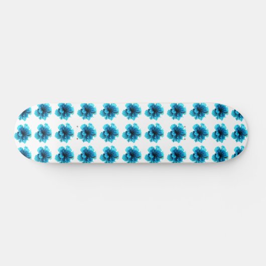 Blauw Floral Skateboard (Horizontaal)