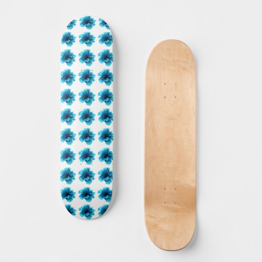 Blauw Floral Skateboard (Voorkant)