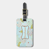 Blauw Floral, speciaal Bagagelabel (Voorkant verticaal)