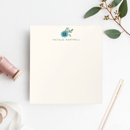 Blauw Floral, speciaal Notitieblok