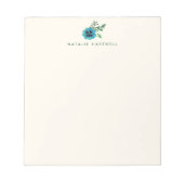 Blauw Floral, speciaal Notitieblok (Voorkant)