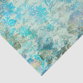 Blauw Floral Text Decoupage Paper Tissuepapier (Detail)