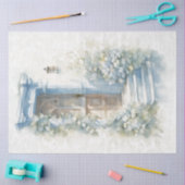 Blauw Floral Tissuepapier (Craft)