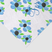 Blauw Floral Tissuepapier (Detail)