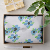 Blauw Floral Tissuepapier (Geschenk)