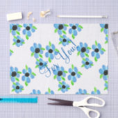 Blauw Floral Tissuepapier (Craft)