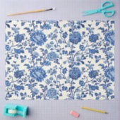 Blauw Floral Tissuepapier (Craft)