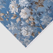 Blauw Floral toile de jouy Tissuepapier (Detail)