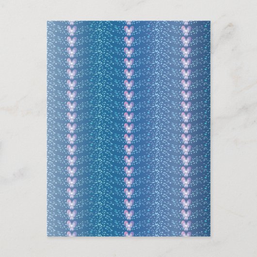  Blauw Floral Violet behang Briefkaart (Voorkant)
