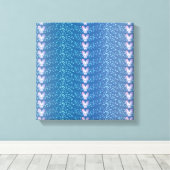 Blauw Floral Violet behang Canvas Afdruk (Insitu (Houten vloer))