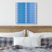 Blauw Floral Violet behang Canvas Afdruk (Insitu (Slaapkamer))