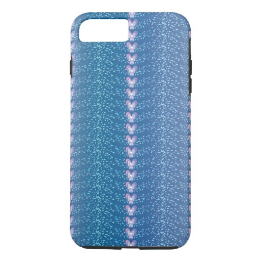 Blauw Floral Violet behang Case-Mate iPhone Case (Achterkant)