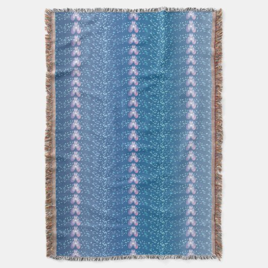  Blauw Floral Violet behang Deken (Voorkant Verticaal)