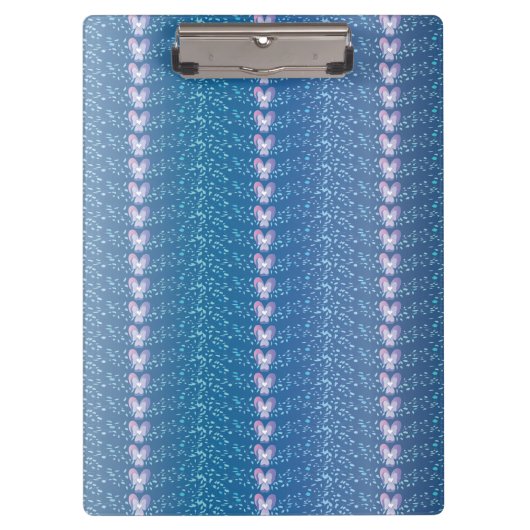  Blauw Floral Violet behang Klembord (Voorkant)