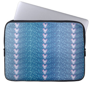 Blauw Floral Violet behang Laptop Sleeve