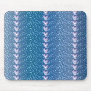 Blauw Floral Violet behang Muismat