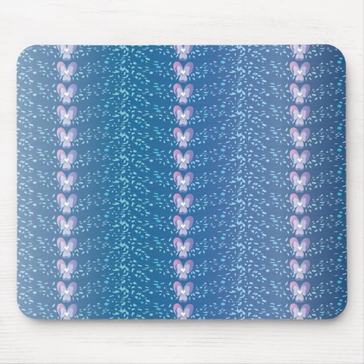  Blauw Floral Violet behang Muismat (Voorkant)