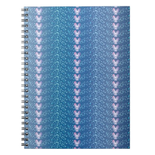 Blauw Floral Violet behang Notitieboek (Voorkant)