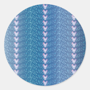 Blauw Floral Violet behang Ronde Sticker