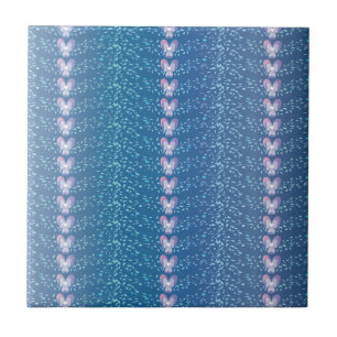  Blauw Floral Violet behang Tegeltje