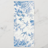 Blauw Floral Vrijgezellenfeest Gift Hartelijk dank Menu (Achterkant)