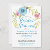  Blauw Floral Vrijgezellenfeest Kaart (Voorkant)