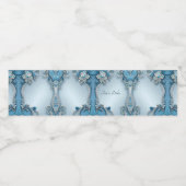 Blauw  Floral Waterflesetiket Waterfles Etiket (Enkel label)
