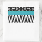 blauw florchevron rechthoekige sticker (Tas)
