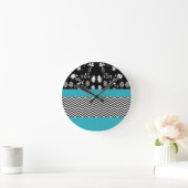 blauw florchevron ronde klok (Huis)