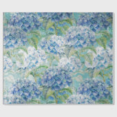 Blauw  floreel Hydrangea Bloedpatroon Cadeaupapier (Vlak)