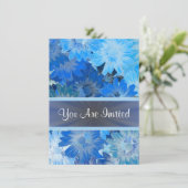 Blauw floreel patroon kaart (Staand voorkant)