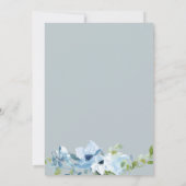 blauw florje baby baptisme uitnodiging (Achterkant)