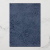 Blauw Fluweel Marmer Eerste Communie Folie Uitnodiging (Achterkant)