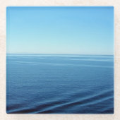 Blauw Fluweel Pacific Ocean Kleur Fotografie Glazen Onderzetter (Voorkant)