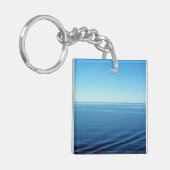Blauw Fluweel Pacific Ocean Kleur Fotografie Sleutelhanger (Voorkant Links)