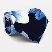 blauw fluwelen bloemen das (Opgerold)